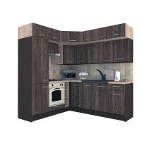 Bucatarie de Colt BIG GENA NEW DR. 190-220, Wenge / Decor 7648